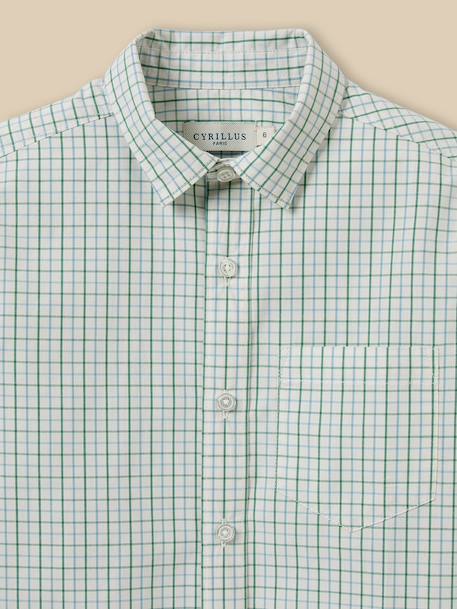 Chemise à carreaux tattersall garçon Carreaux bleu/vert 2 - vertbaudet enfant 
