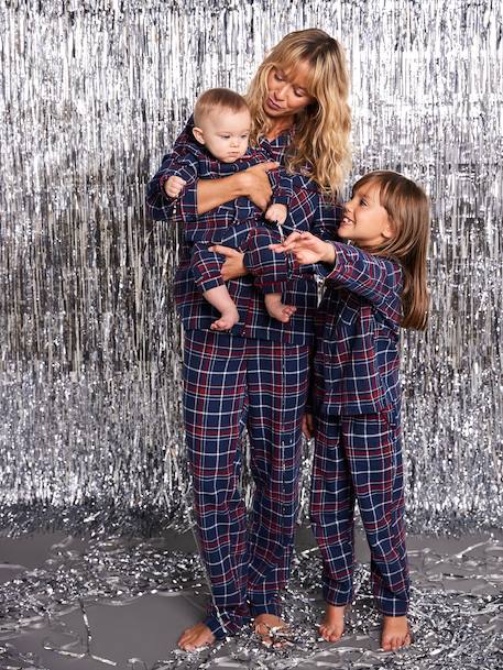 Pyjama mixte flanelle noël capsule famille bordeaux 2 - vertbaudet enfant 