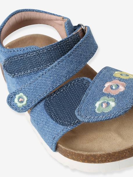 Sandales bébé textile à scratchs bleu jean 6 - vertbaudet enfant 
