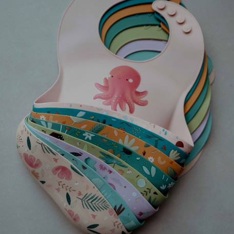 Bavoir en silicone slurpy la pieuvre Rose 6 - vertbaudet enfant 