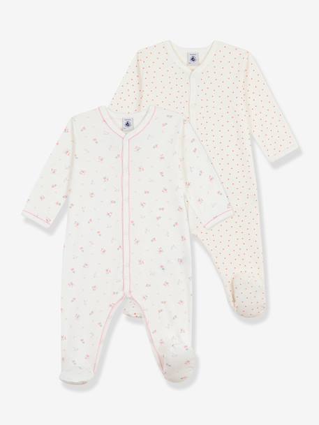 Lot 2 dors bien bébé coton Petit Bateau blanc 1 - vertbaudet enfant 