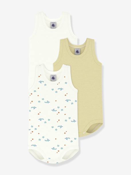 Lot de 3 bodies sans manches bébé blanc 1 - vertbaudet enfant 