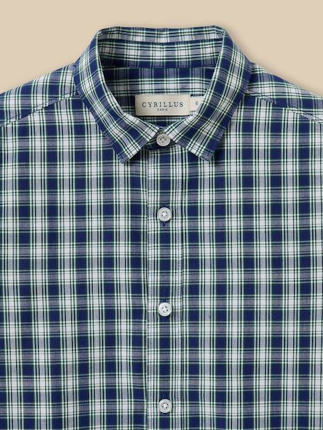 Chemise à carreaux garçon Carreaux bleu/vert 2 - vertbaudet enfant 