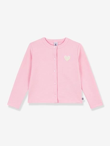 Cardigan enfant coton uni Petit Bateau rose 1 - vertbaudet enfant 
