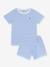 Pyjama court enfant coton rayé Petit Bateau bleu 1 - vertbaudet enfant 