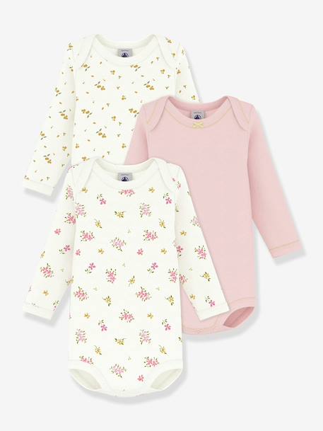 Lot de 3 bodies manches longues bébé blanc 1 - vertbaudet enfant 