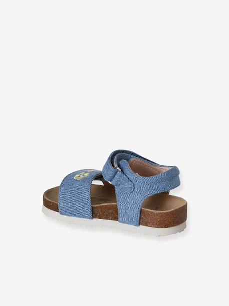 Sandales bébé textile à scratchs bleu jean 3 - vertbaudet enfant 