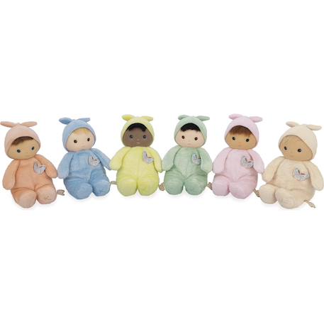 Poupée peluche souple bébé Jaune, marron, bleu+Vert d'eau, écru, bleu 10 - vertbaudet enfant 