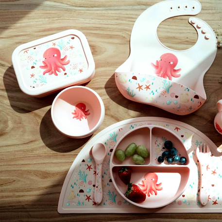 Bavoir en silicone slurpy la pieuvre Rose 4 - vertbaudet enfant 