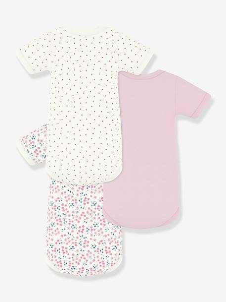 Lot 3 bodies manches courtes bébé blanc 2 - vertbaudet enfant 