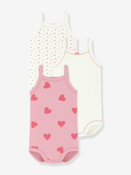 Lot de 3 bodies bretelles coton bébé blanc 1 - vertbaudet enfant 