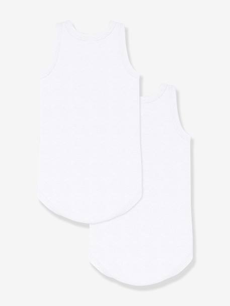 Lot de 2 bodies sans manches Petit Bateau blanc 2 - vertbaudet enfant 