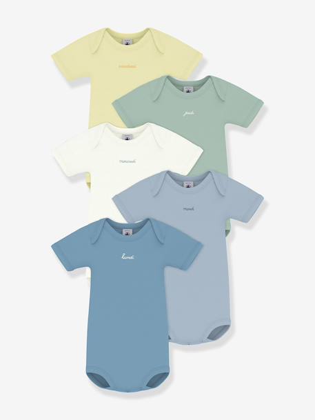 Lot 5 bodies coton Petit Bateau blanc 1 - vertbaudet enfant 
