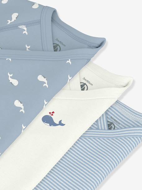 Lot 3 bodies croisés bébé Petit Bateau blanc 3 - vertbaudet enfant 