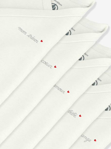 Lot 5 bodies croisés bébé coton Petit Bateau blanc 3 - vertbaudet enfant 