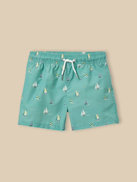 Short de bain 'voiliers' Menthe 1 - vertbaudet enfant 