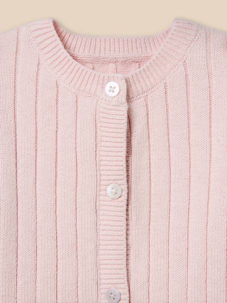 Ensemble bébé coton biologique et laine Rose doux+Sauge 2 - vertbaudet enfant 