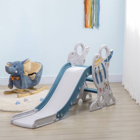 Toboggan enfant design fusée - usage intérieur Bleu+Gris 2 - vertbaudet enfant 