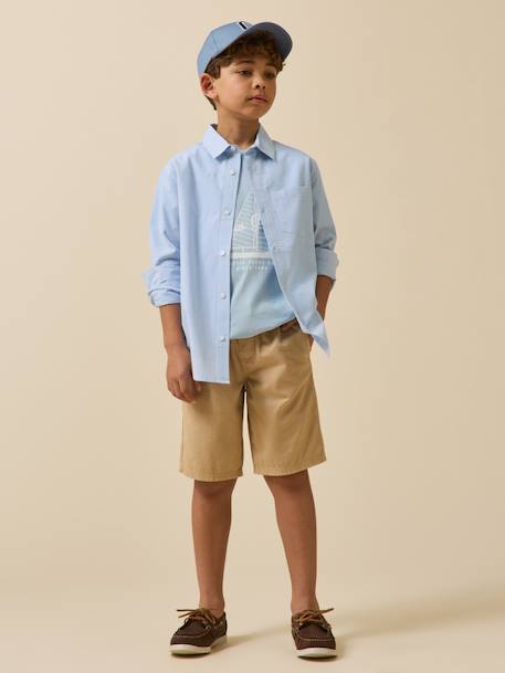 Chemise en micro vichy garçon. Bleu 5 - vertbaudet enfant 