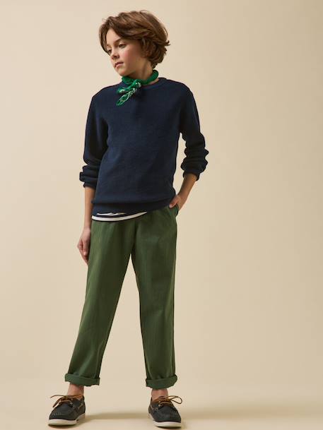 Pull point fantaisie garçon Marine+Vert 5 - vertbaudet enfant 