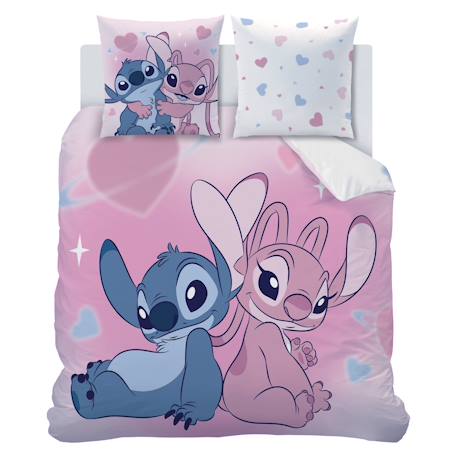 Parure de lit imprimée 100% coton, disney home stitch bisous Rose 2 - vertbaudet enfant 