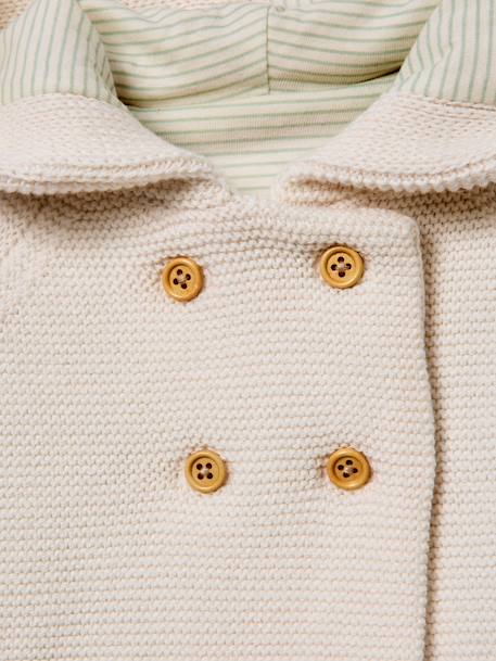 Gilet doublé bébé en coton et laine Ecru 3 - vertbaudet enfant 