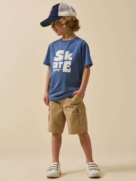T-shirt imprimé garçon - coton biologique Blanc/surf+Bleu ciel / voilier+Bleu/skate+Celadon/fish+Gris chine/tennis+Marine / surflife 13 - vertbaudet enfant 