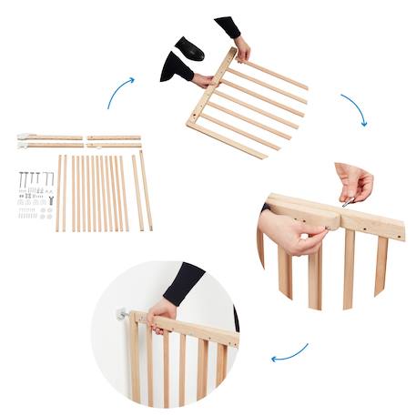 Barrière de sécurité enfant extensible deco pop Blanc+Marron+Noir 12 - vertbaudet enfant 