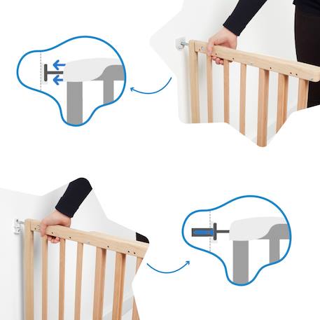 Barrière de sécurité enfant extensible deco pop Blanc+Marron+Noir 10 - vertbaudet enfant 
