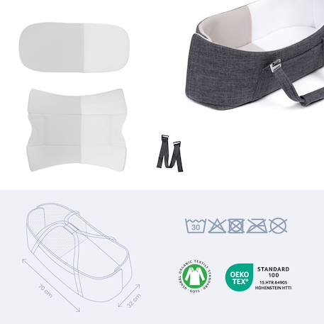 Couffin bébé nomade nest&go Gris 4 - vertbaudet enfant 