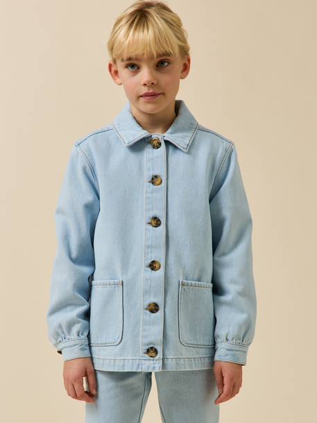 Veste worker fille en denim Denim bleach 6 - vertbaudet enfant 