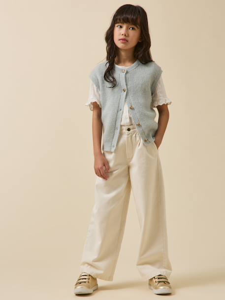 Cardigan fille laine et mohair Gazon+Vert d'eau 10 - vertbaudet enfant 