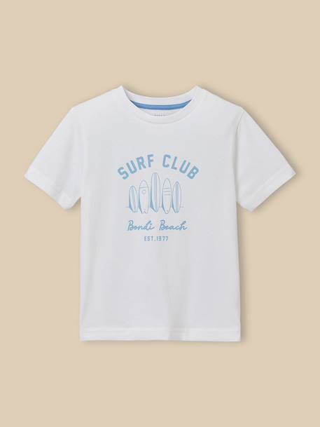 T-shirt imprimé garçon - coton biologique Blanc/surf+Bleu ciel / voilier+Bleu/skate+Celadon/fish+Gris chine/tennis+Marine / surflife 1 - vertbaudet enfant 