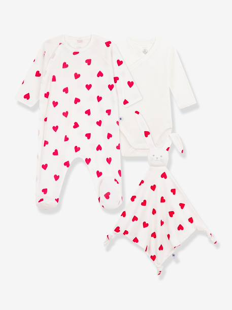 Coffret naissance coton cœur Petit Bateau blanc 1 - vertbaudet enfant 