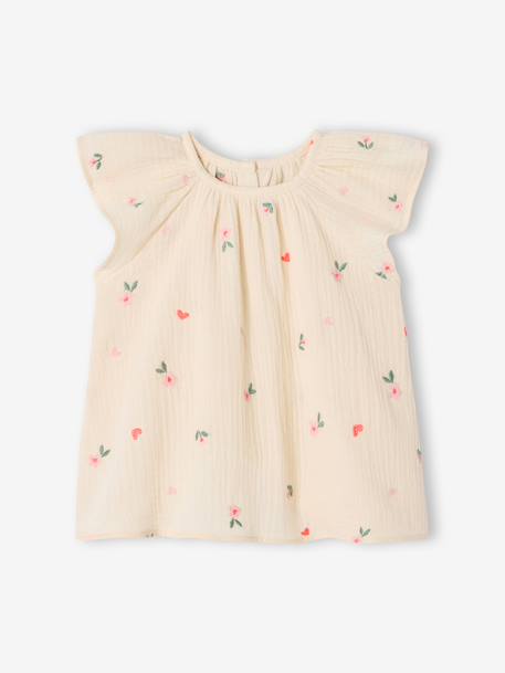 Blouse manches courtes bébé fille écru 2 - vertbaudet enfant 