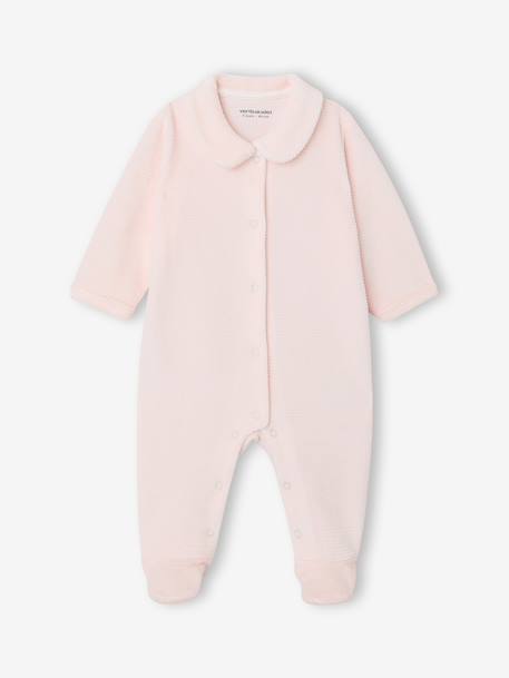 Lot de 2 pyjamas bébé en velours naissance beige+rose 9 - vertbaudet enfant 