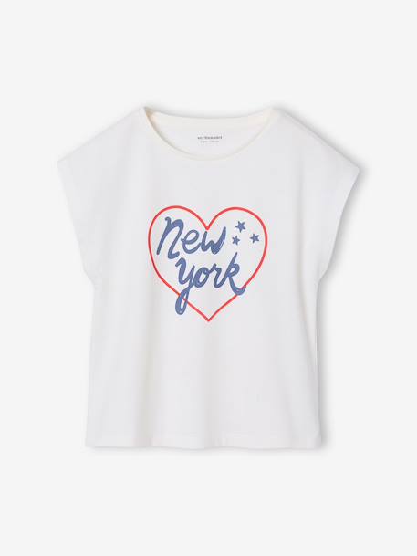 Lot de 3 tee-shirts fille fantaisie manches courtes bleu grisé+bleu pâle+rose poudré 10 - vertbaudet enfant 