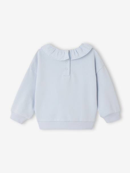 Sweat bébé fille collerette bleu clair 2 - vertbaudet enfant 