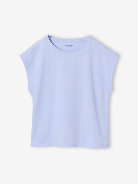 Lot de 3 tee-shirts fille fantaisie manches courtes bleu grisé+bleu pâle+rose poudré 12 - vertbaudet enfant 