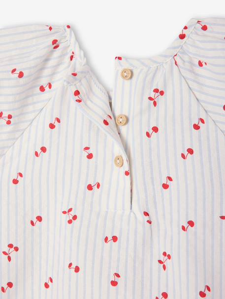 Blouse manches courtes bébé fille rayé bleu 3 - vertbaudet enfant 
