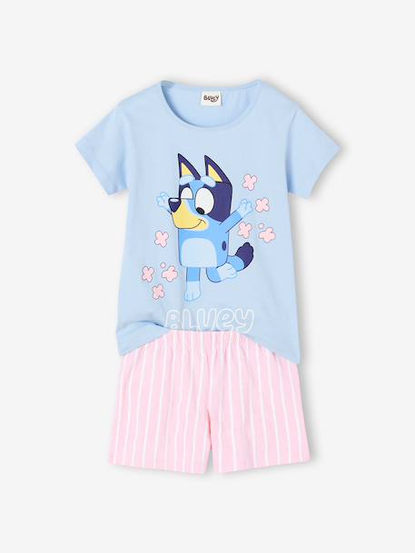 Pyjashort fille coton Bluey rayé rose 1 - vertbaudet enfant 