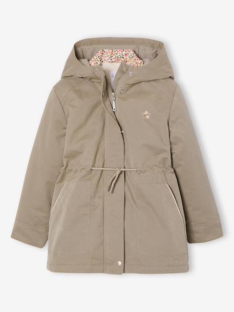 Parka fille 3 en 1 parka et coupe-vent imprimé fleurs kaki 5 - vertbaudet enfant 