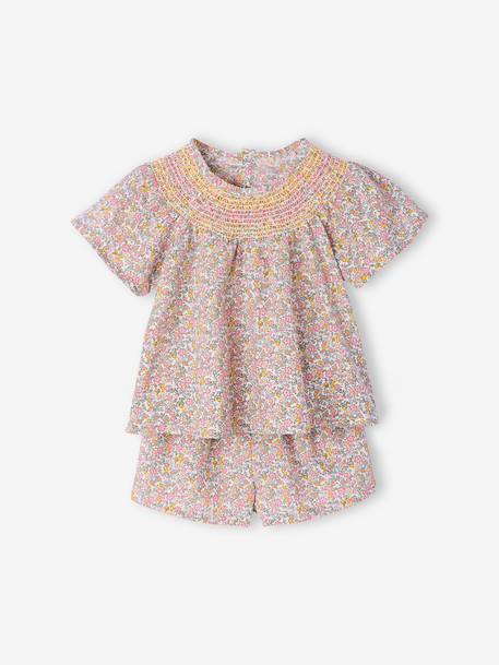 Ensemble bébé fille blouse + short multicolore 2 - vertbaudet enfant 