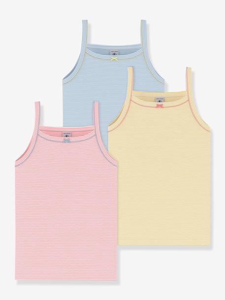 Fille-Lot de 3 débardeurs bretelles Petit Bateau