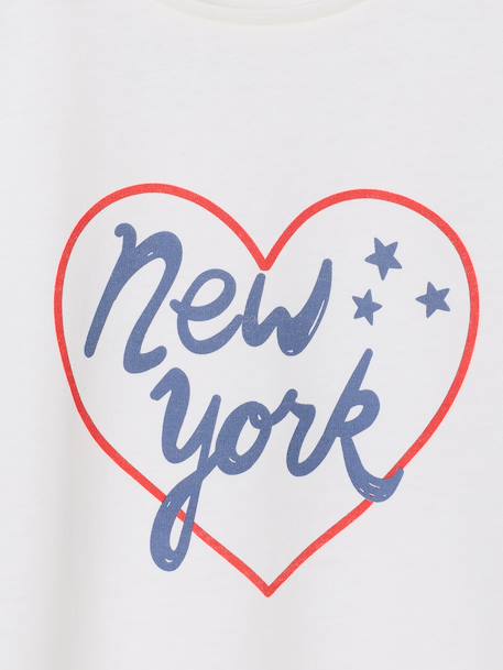 Lot de 3 tee-shirts fille fantaisie manches courtes bleu grisé+bleu pâle+rose poudré 14 - vertbaudet enfant 