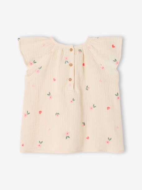 Blouse manches courtes bébé fille écru 3 - vertbaudet enfant 