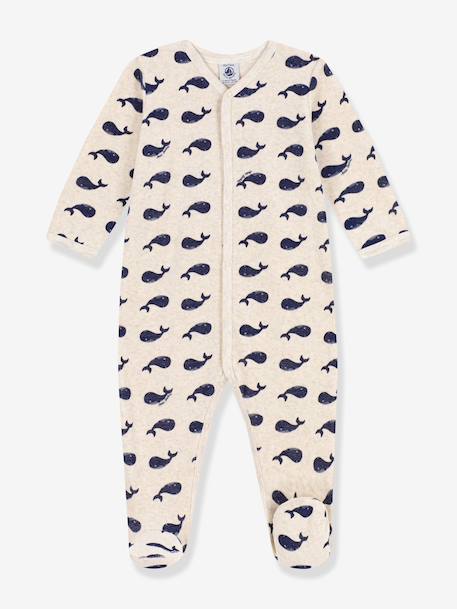 Dors bien bébé velours baleines beige 1 - vertbaudet enfant 