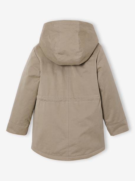 Parka fille 3 en 1 parka et coupe-vent imprimé fleurs kaki 2 - vertbaudet enfant 