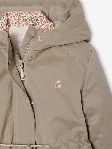 Parka fille 3 en 1 parka et coupe-vent imprimé fleurs kaki 3 - vertbaudet enfant 