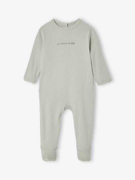 Lot 2 pyjama bébé ouverture dos vert sauge 2 - vertbaudet enfant 
